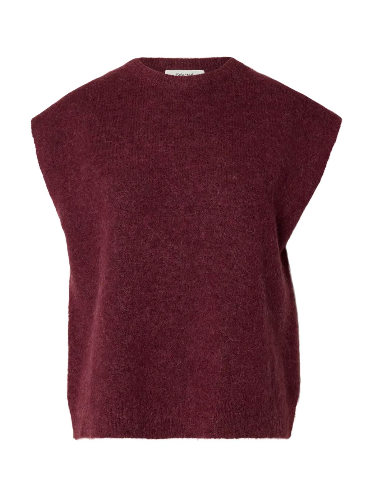 SELECTED KNIT VEST - Burgundy